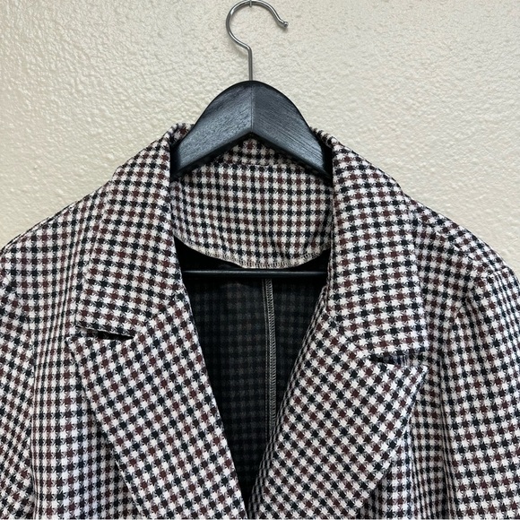 YOZY Gingham Print Lapel Blazer - Picture 3 of 4